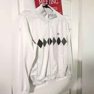 White Argyle print jacket